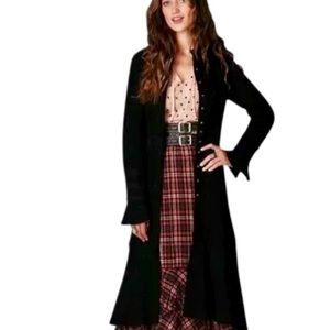Free People RARE Heritage Blk Victorian style coat
